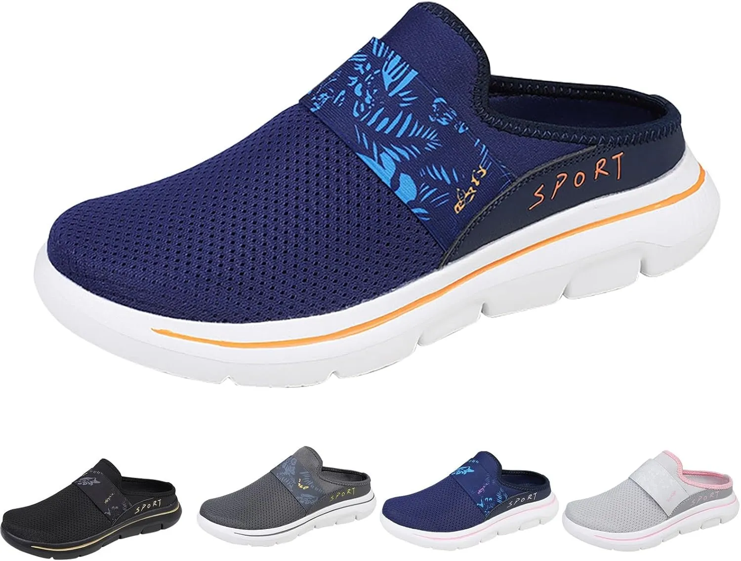 Women's Backless Slip on Mesh Sneakers Shoes Womens Running Shoes Wide Shoes Dressy Casual Men's Fashion Sneakers Steel Toe Tennis Shoe Loafers Shoe
