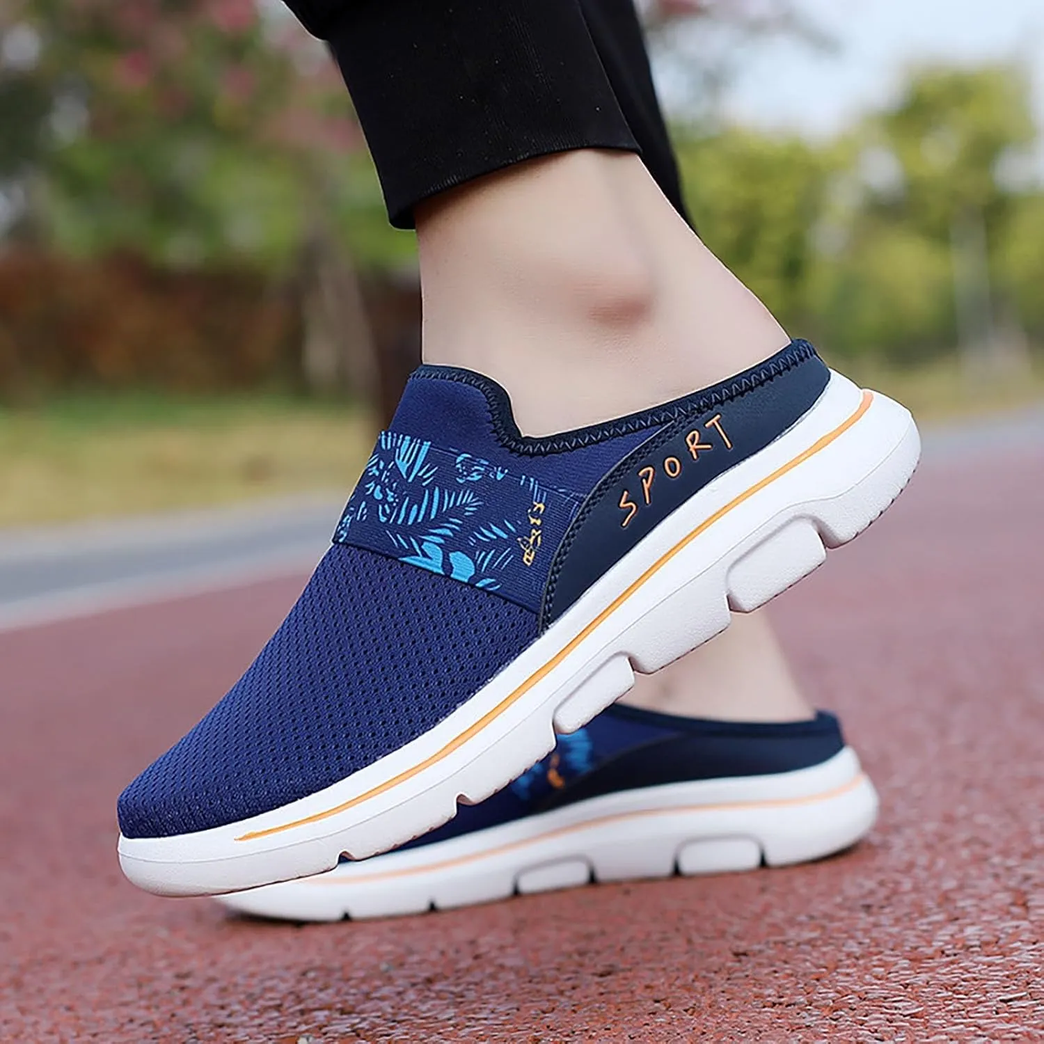 Women's Backless Slip on Mesh Sneakers Shoes Womens Running Shoes Wide Shoes Dressy Casual Men's Fashion Sneakers Steel Toe Tennis Shoe Loafers Shoe