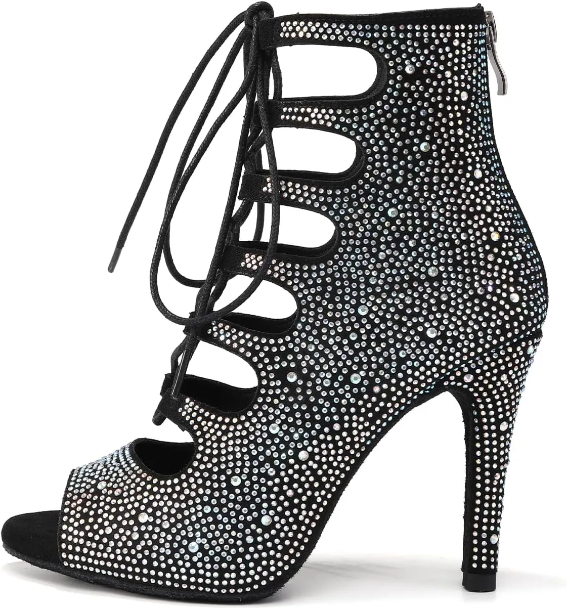 Womens Ballroom Dance Shoes Rhinestone Latin Dance Boots,DSL456R
