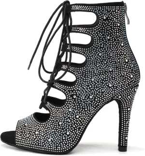 Womens Ballroom Dance Shoes Rhinestone Latin Dance Boots,DSL456R