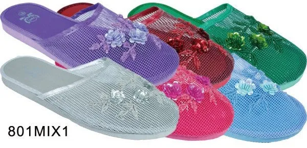 women's beaded mesh slipper size 6-11(mix 1b) Case of 96