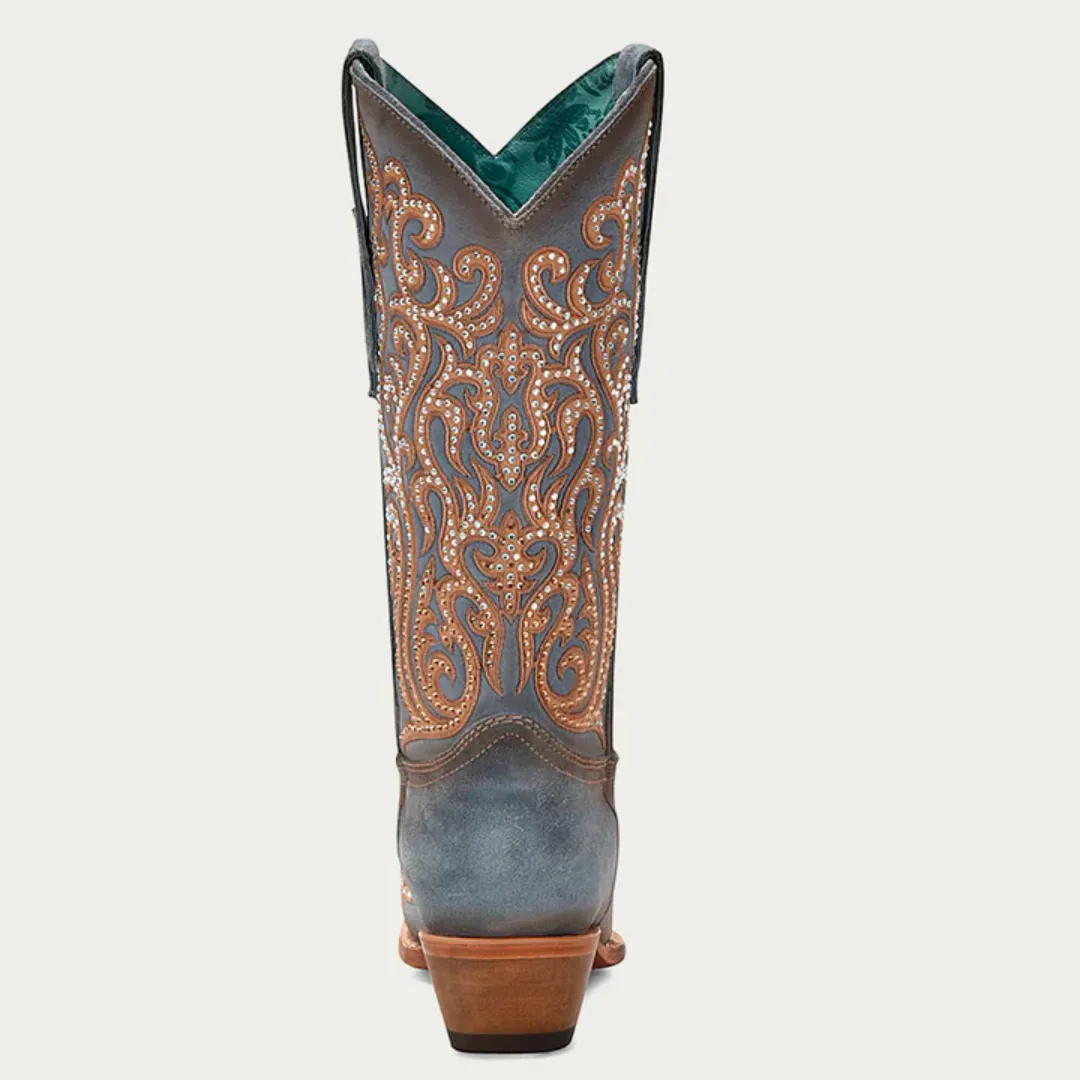 Women's Blue With Gem Stones Boot by Corral C4124