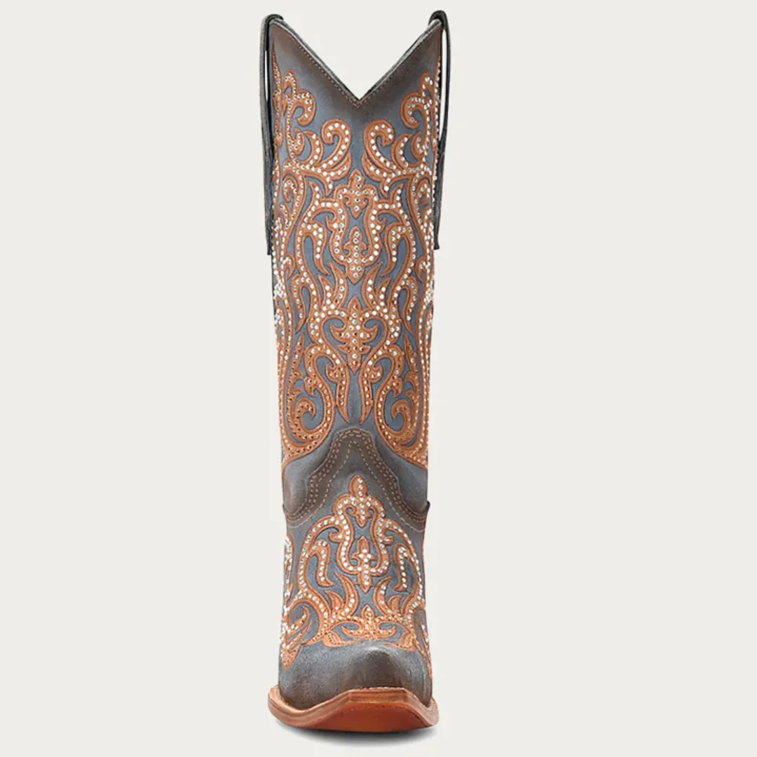 Women's Blue With Gem Stones Boot by Corral C4124