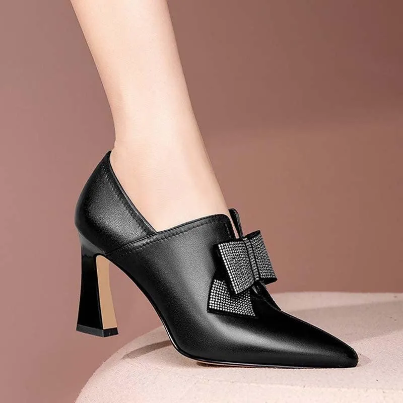 Women’s Bow Heels – Fashion Party Shoes with Rhinestones