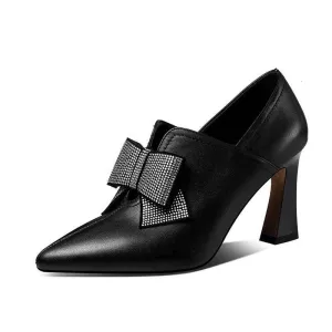 Women’s Bow Heels – Fashion Party Shoes with Rhinestones