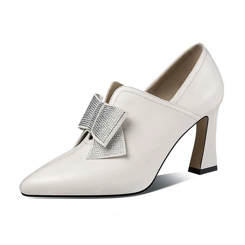 Women’s Bow Heels – Fashion Party Shoes with Rhinestones