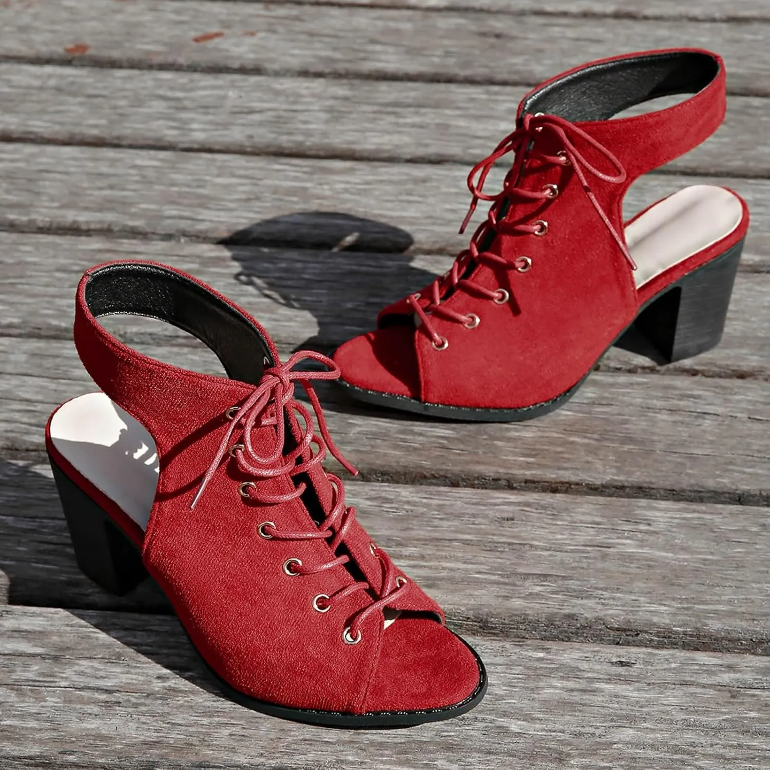 Women's Dress Shoes Women's Thick Heel Fish Mouth Strap Slingback Solid Color Sandals Casual Fashion High Heels