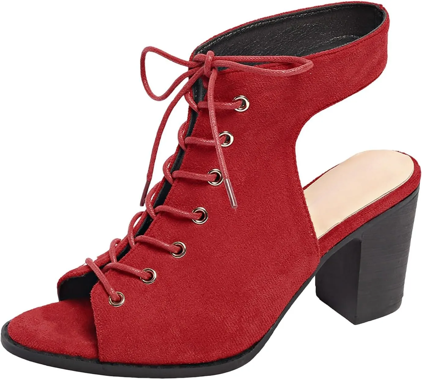 Women's Dress Shoes Women's Thick Heel Fish Mouth Strap Slingback Solid Color Sandals Casual Fashion High Heels
