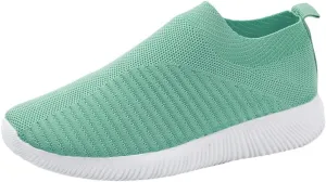 Women's Fashion Sneaker Mesh Slip On Black Non Slip Shoes for Women Comfortable Business Casual Shoes Womens Slide On Loafers Men's Dress Sneakers