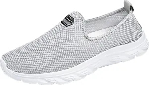 Women's Fashion Sneaker Mesh Slip On Black Non Slip Shoes for Women Comfortable Business Casual Shoes Womens Slide On Loafers Men's Dress Sneakers