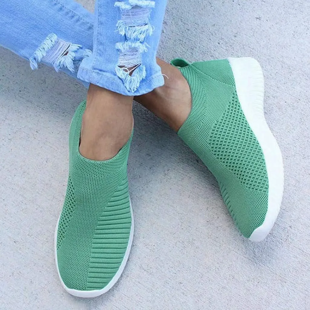 Women's Fashion Sneaker Mesh Slip On Black Non Slip Shoes for Women Comfortable Business Casual Shoes Womens Slide On Loafers Men's Dress Sneakers