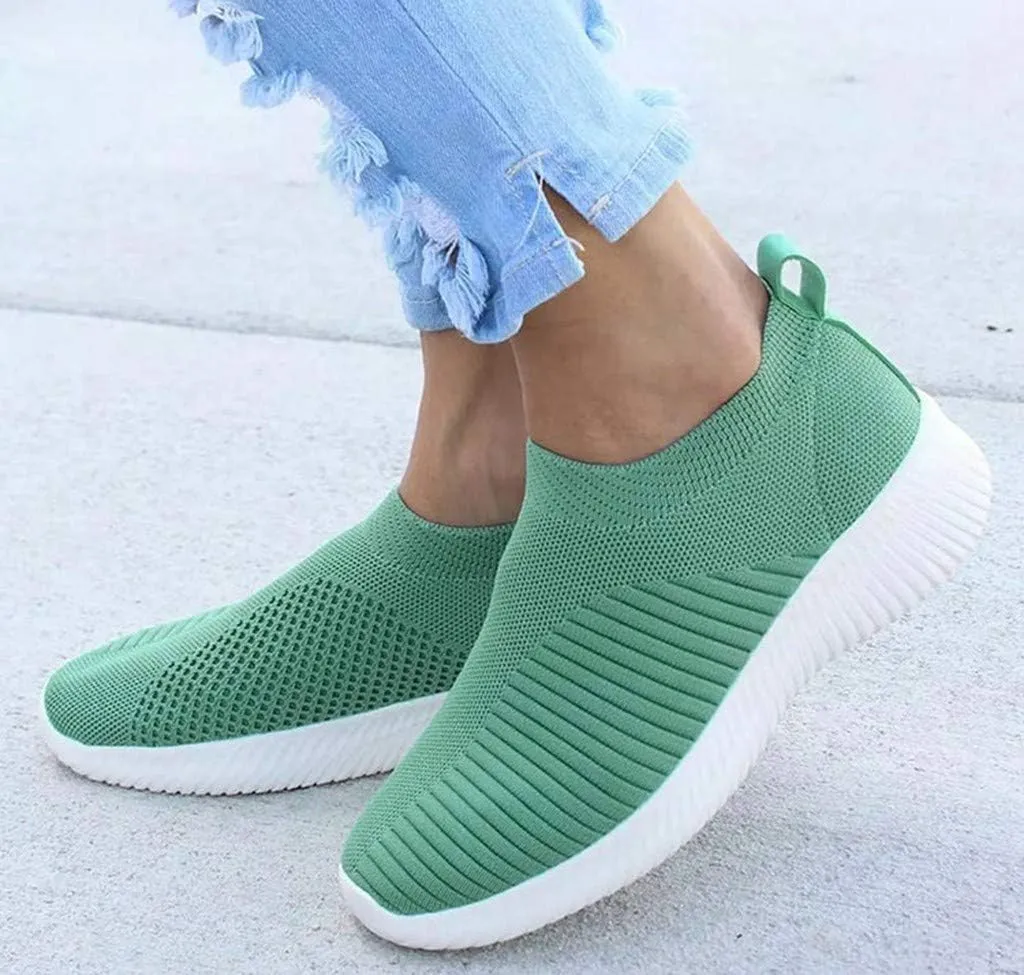 Women's Fashion Sneaker Mesh Slip On Black Non Slip Shoes for Women Comfortable Business Casual Shoes Womens Slide On Loafers Men's Dress Sneakers