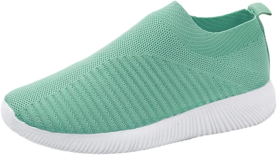 Women's Fashion Sneaker Mesh Slip On Black Non Slip Shoes for Women Comfortable Business Casual Shoes Womens Slide On Loafers Men's Dress Sneakers