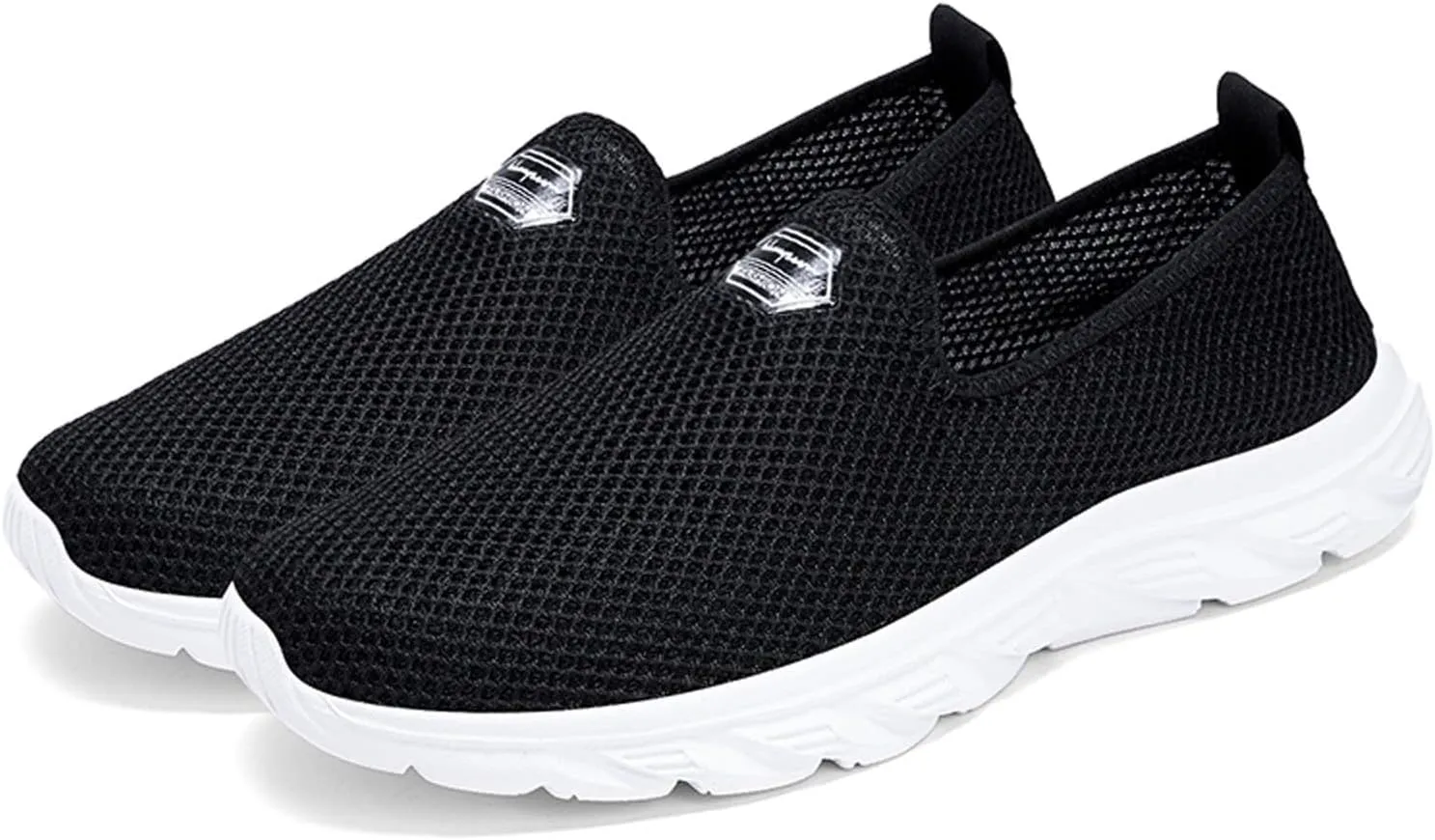Women's Fashion Sneaker Mesh Slip On Black Non Slip Shoes for Women Comfortable Business Casual Shoes Womens Slide On Loafers Men's Dress Sneakers
