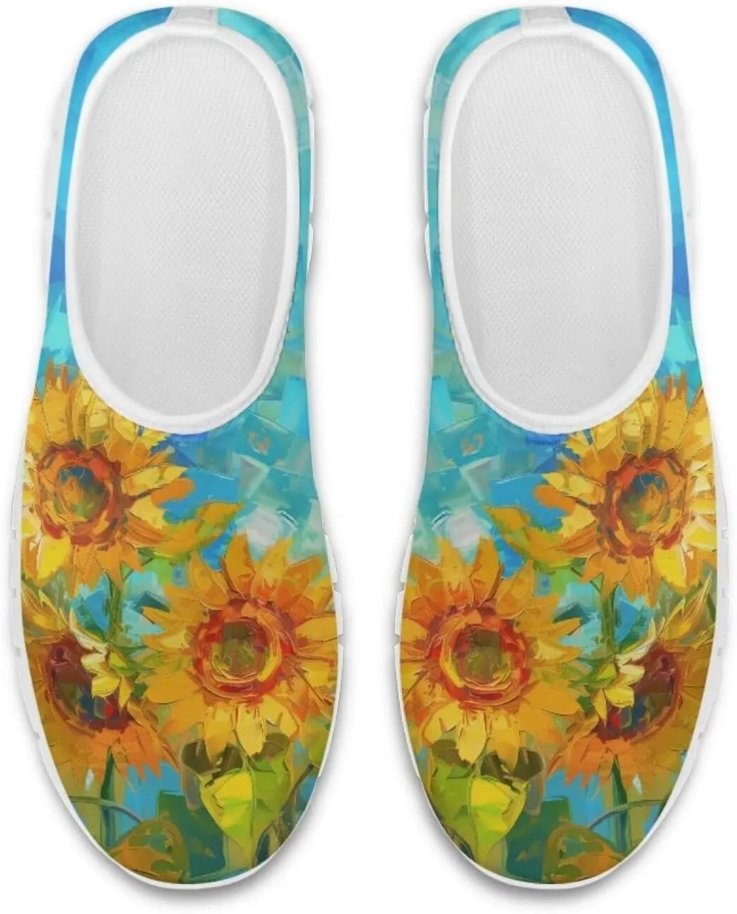 Women's Fashion Sneakers Lightweight Walking Casual Slip Ons Comfortable Flower Print Athletic Travel Shoes