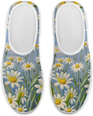 Women's Fashion Sneakers Lightweight Walking Casual Slip Ons Comfortable Flower Print Athletic Travel Shoes