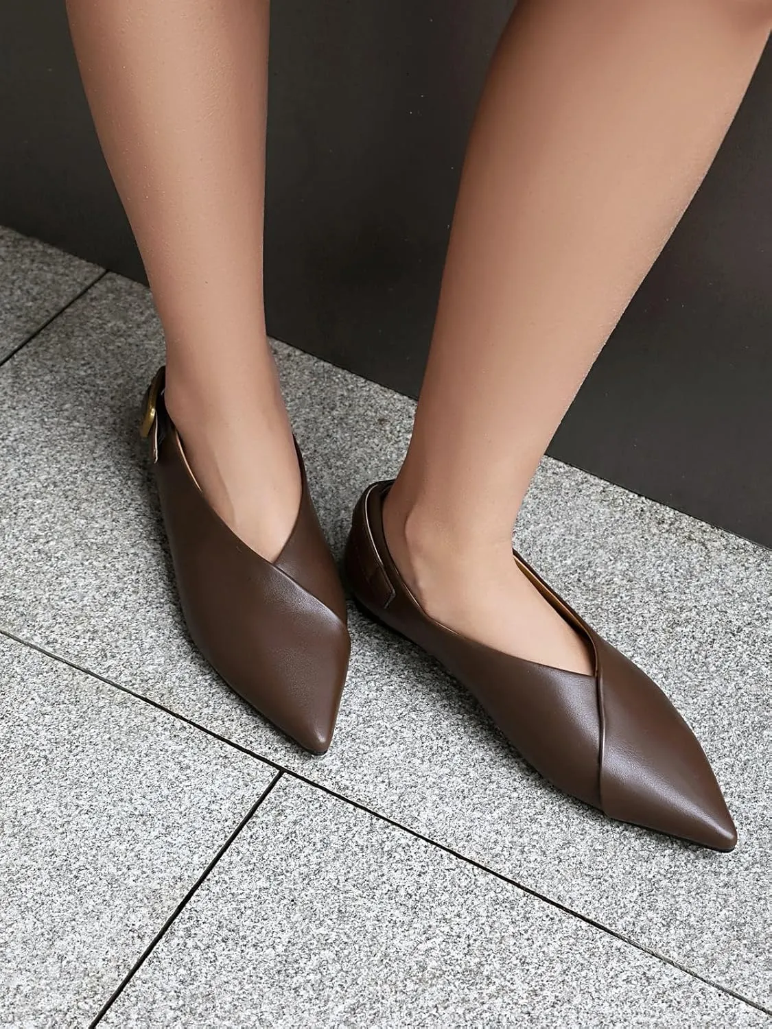 Women's Flat Shoes Comfortable Pointed Toe Flats Slip On Loafers Witch Shoes