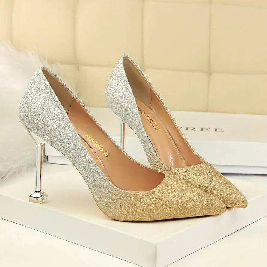 Women's Heeled Shoes Stiletto Pumps in Leather High Heels Sexy Closed Toe Stiletto Heel for Parties, Weddings and Evenings Elegant Stiletto High Heels 10CM