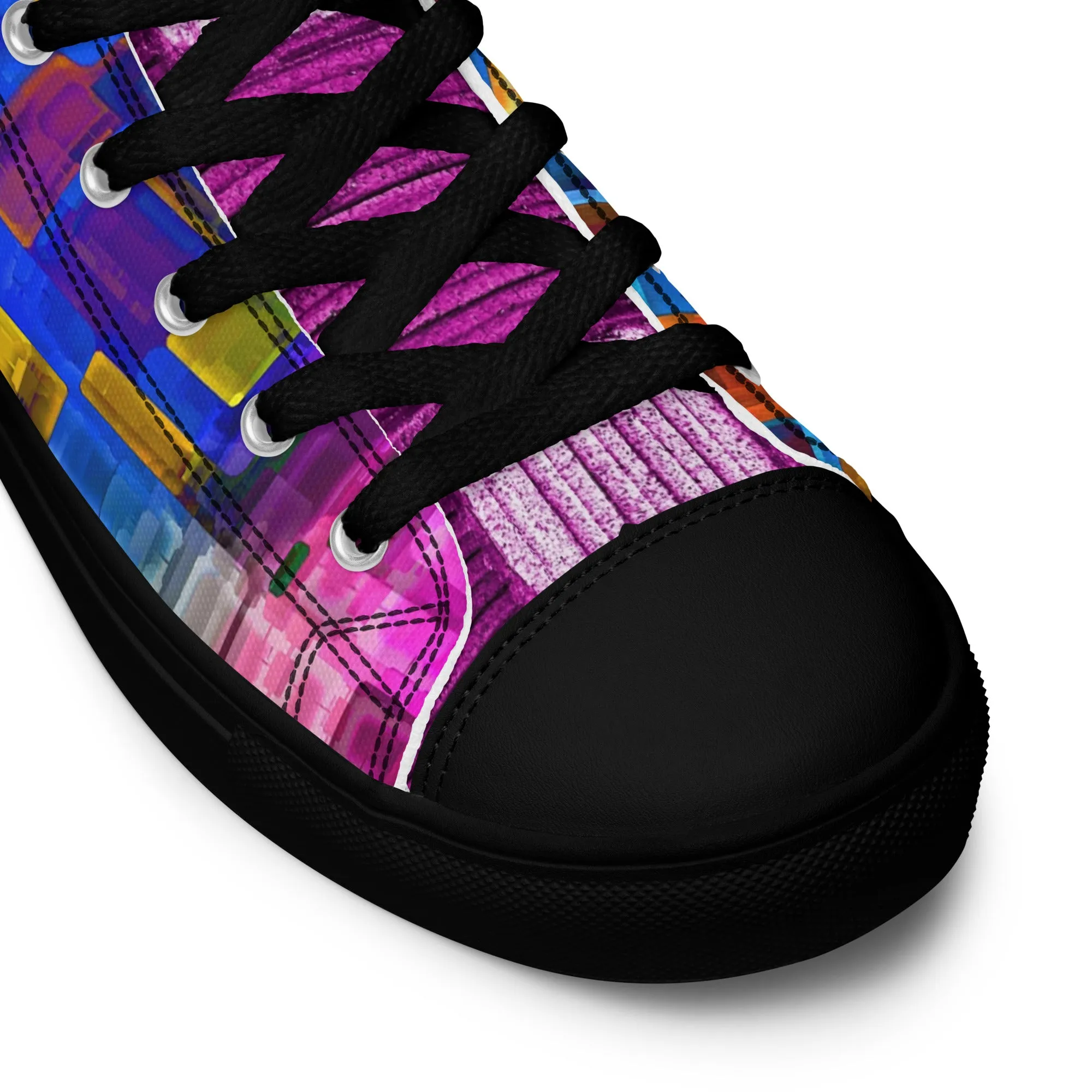 Women’s high top canvas shoes  in the colors of nature - Lilac Breasted Roller