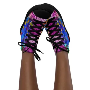 Women’s high top canvas shoes  in the colors of nature - Lilac Breasted Roller