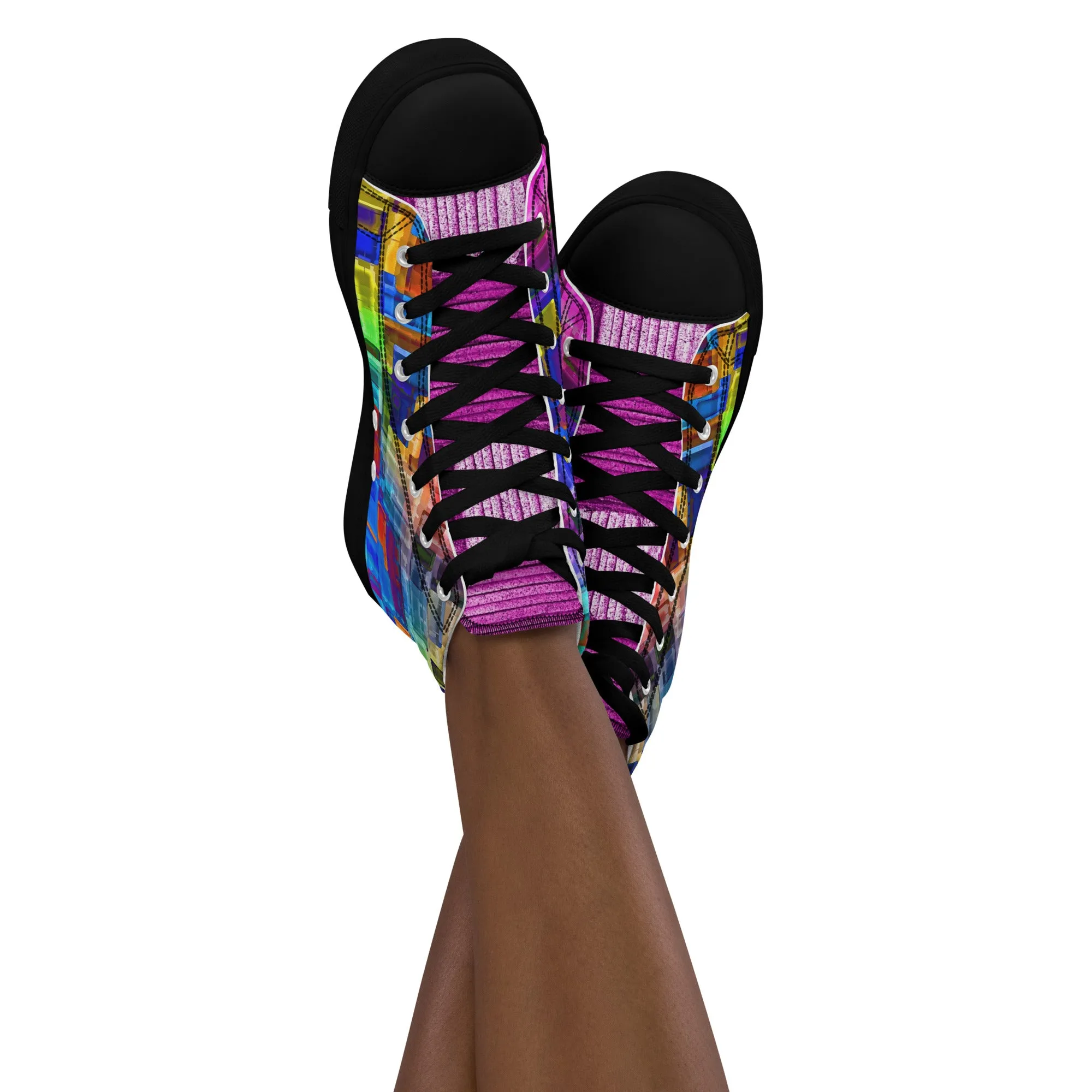 Women’s high top canvas shoes  in the colors of nature - Lilac Breasted Roller
