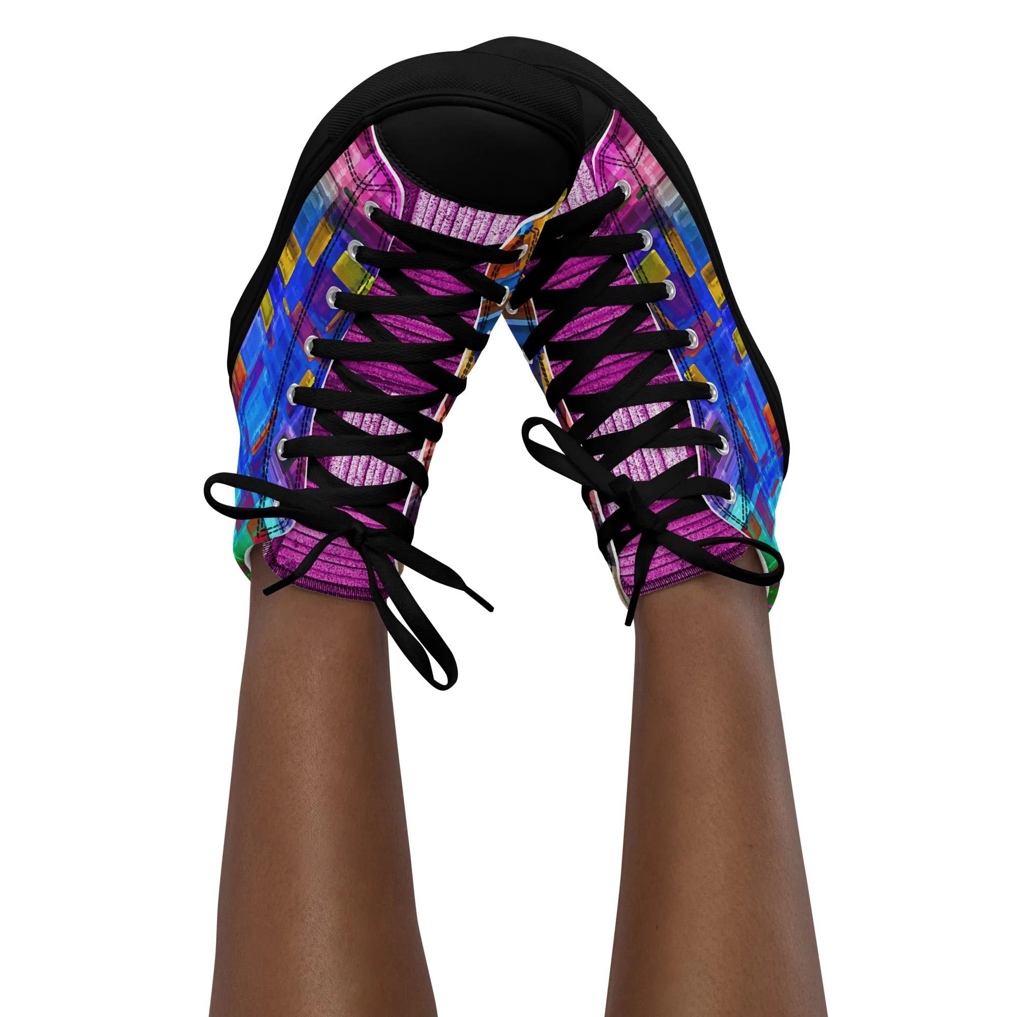Women’s high top canvas shoes  in the colors of nature - Lilac Breasted Roller