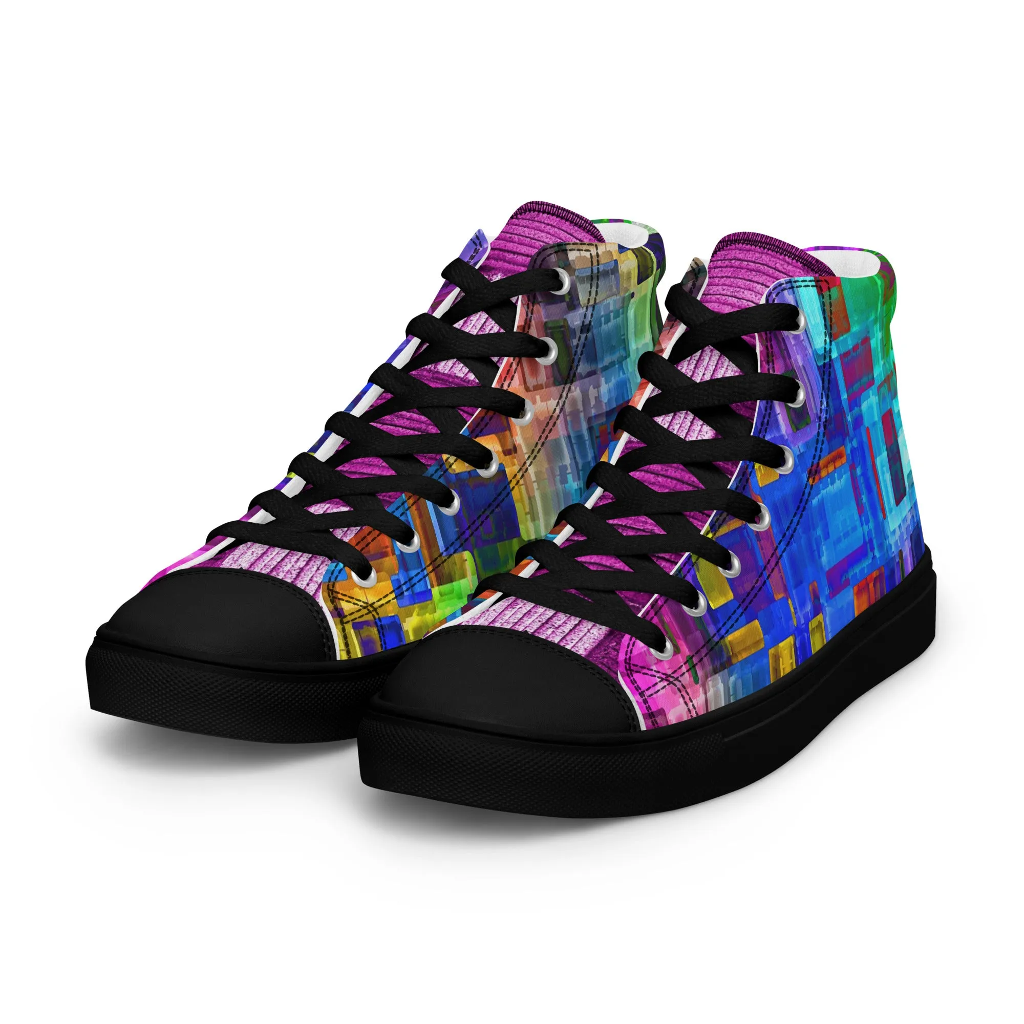 Women’s high top canvas shoes  in the colors of nature - Lilac Breasted Roller