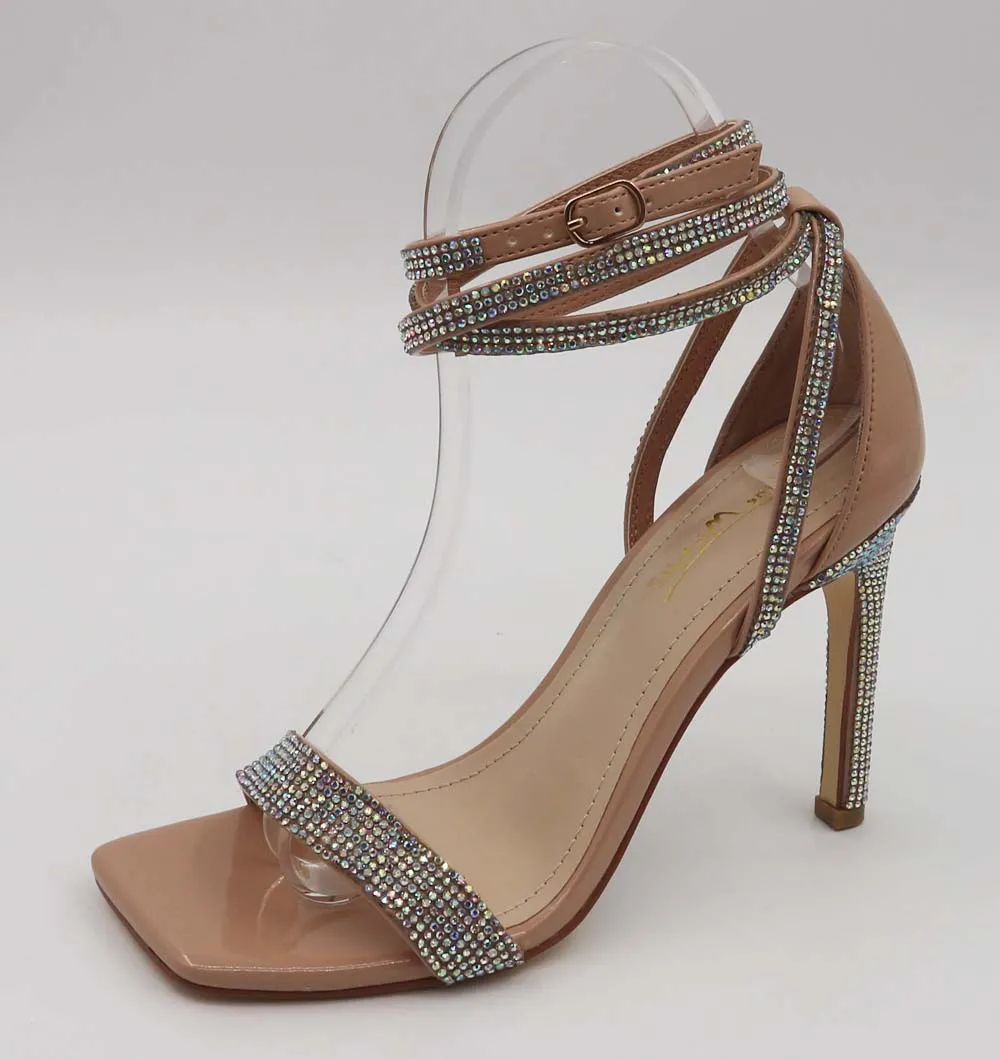 Women's lace up Rhinestone Ankle Strap high heel sandals-Endless-44 By Anne Michelle