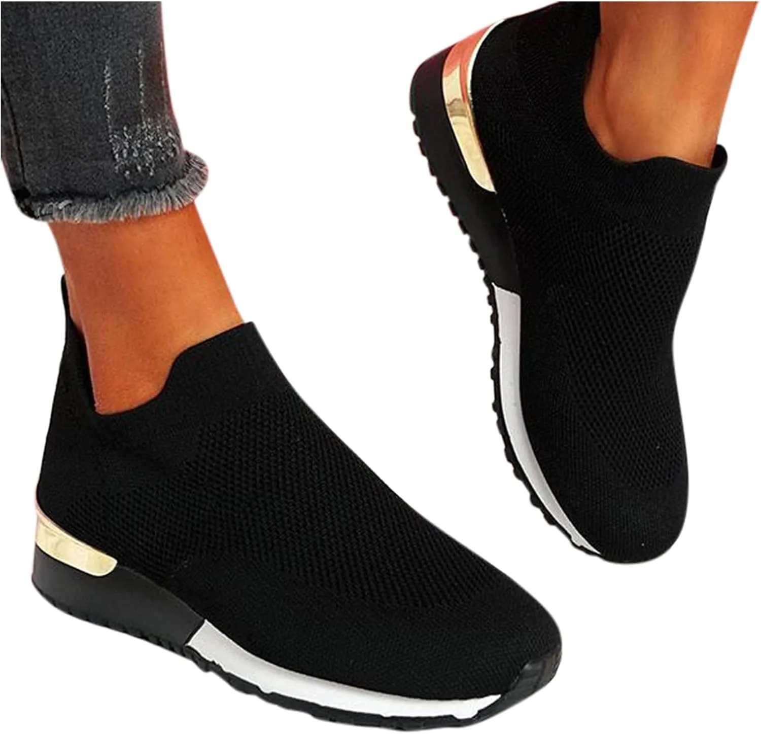 Women's Loafer Flat Platform Sneakers for Women Black Shoes for Women Dressy Loafers for Women Casual Platform Loafers for Women Wide Men's Sneakers