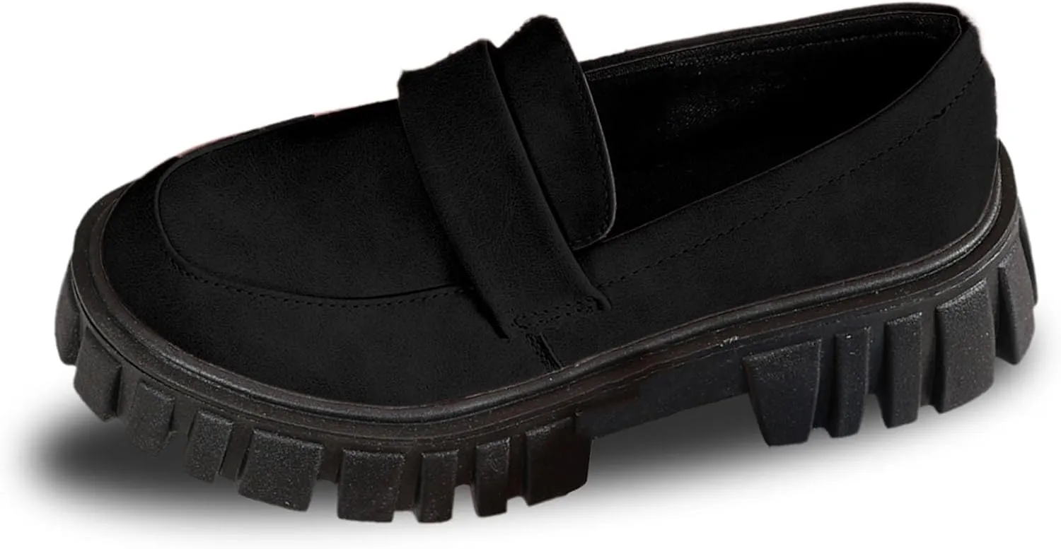 Women's Loafers Comfortable Business Shoes Slip On Platform Loafers Lug Sole Loafers Chunky Casual Shoes