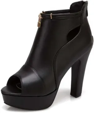 Women's Peep-Toe Sandals Platform High Heels Summer Booties