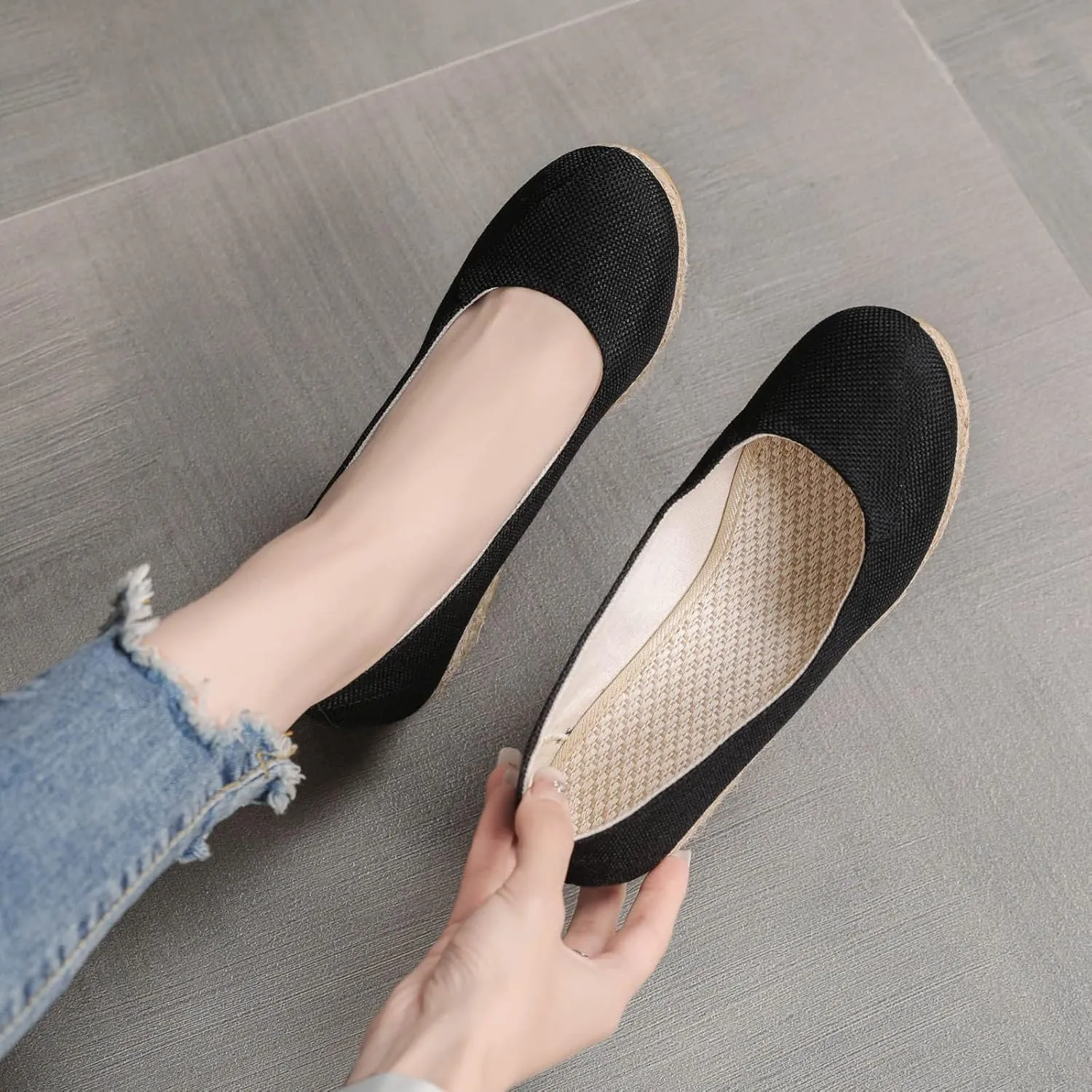 Womens Platform Sandals Slip on Wedge Sandal Comfortable Wedge Shoes Womens Walking Sandals with Arch Support