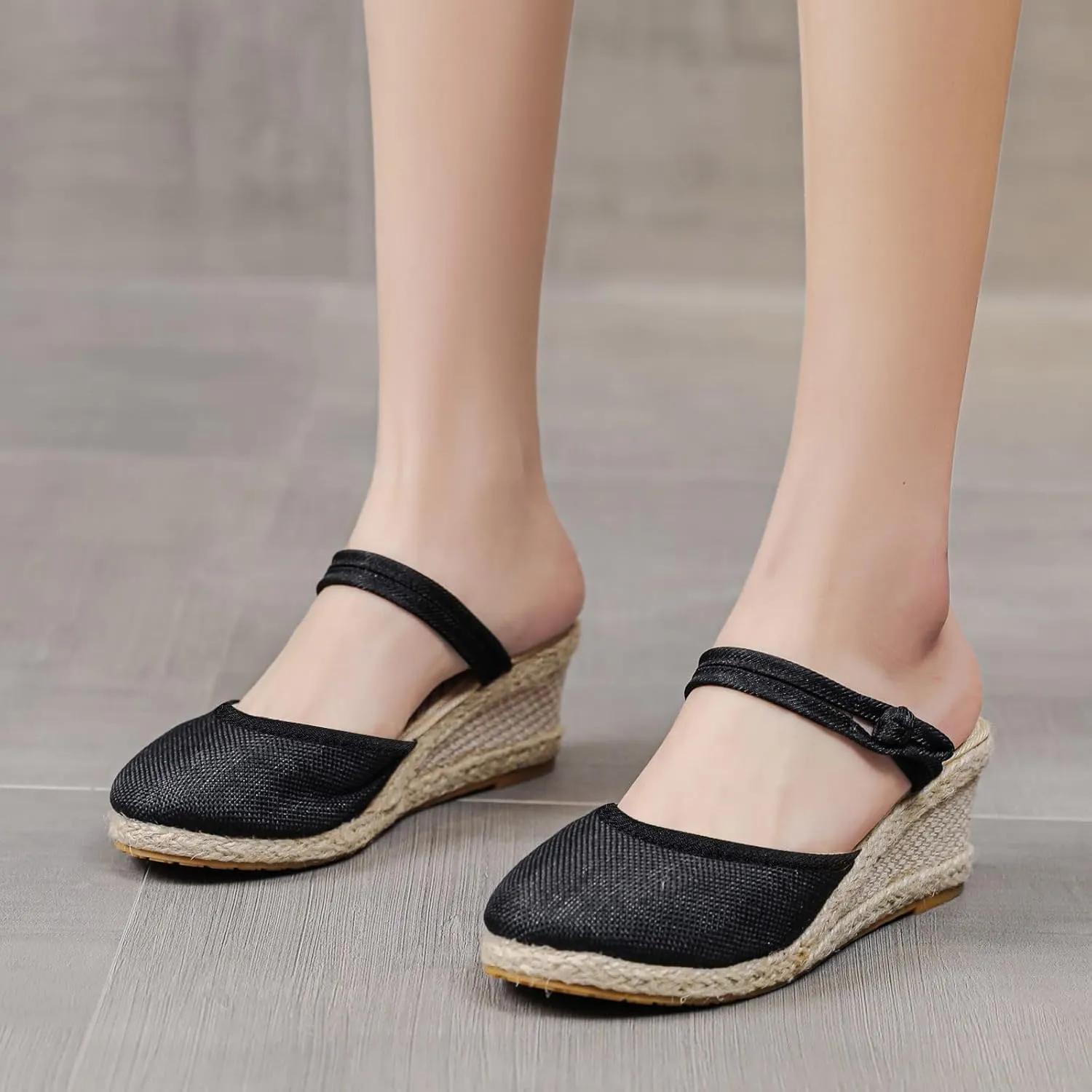 Women's Platform Wedge Sandals Slip on Wedge Sandal Comfortable Wedge Shoes Vacation Sandals for Women