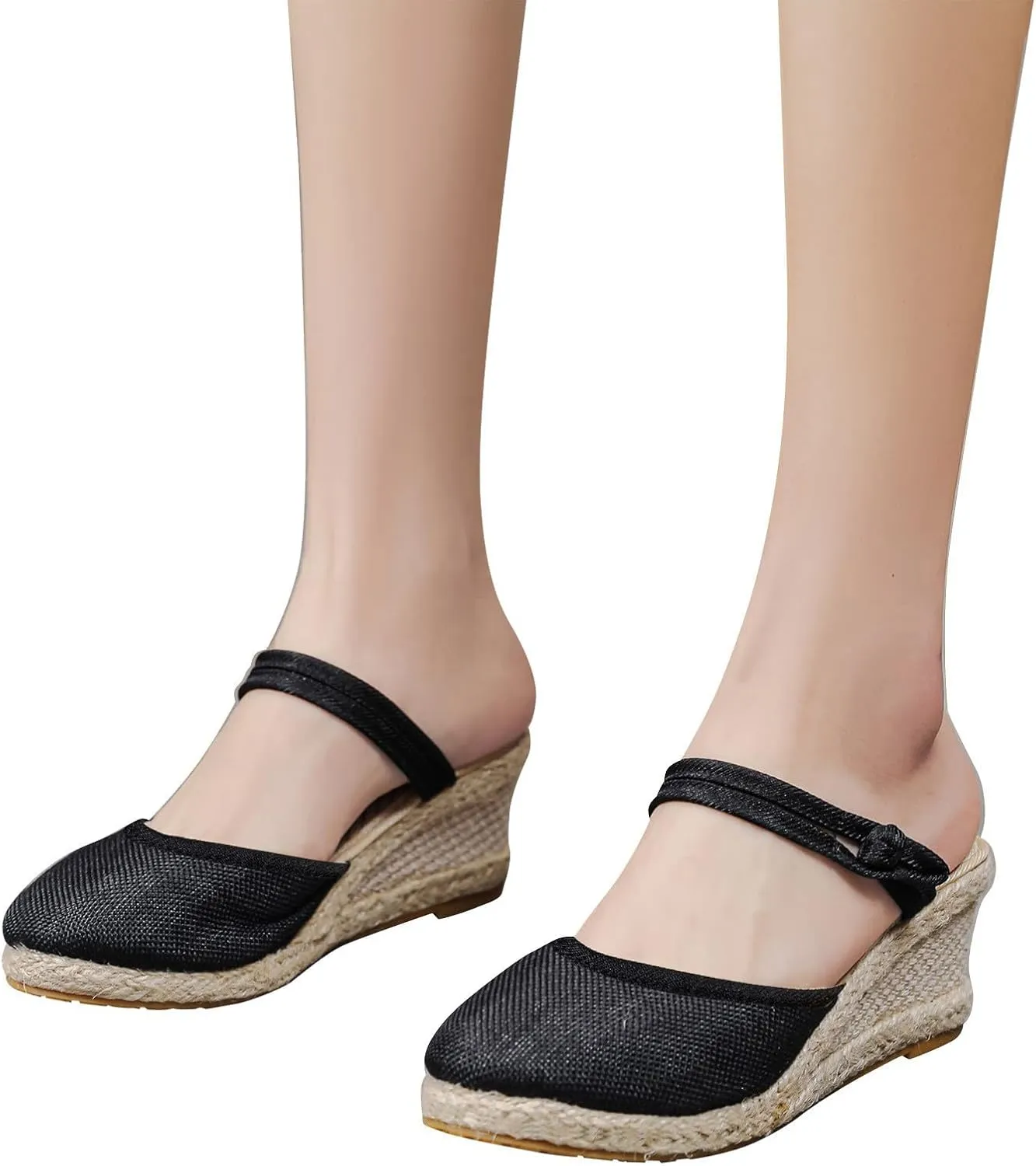 Women's Platform Wedge Sandals Slip on Wedge Sandal Comfortable Wedge Shoes Vacation Sandals for Women