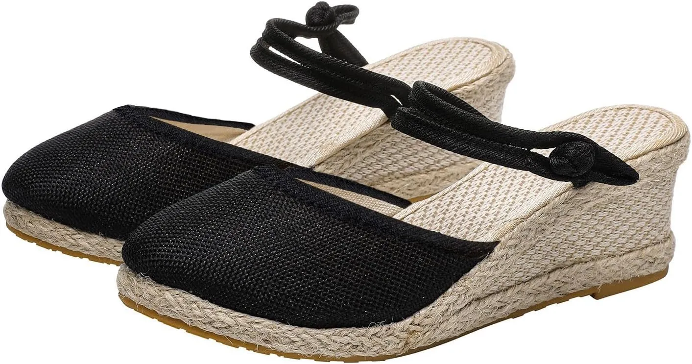 Women's Platform Wedge Sandals Slip on Wedge Sandal Comfortable Wedge Shoes Vacation Sandals for Women