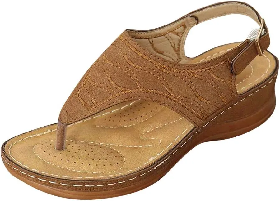 Womens Recovery Sandals Orthopedic with Arch Support Adjustable Straps Comfortable Walking Shoes Thick Cushion Summer Beach Casual Outdoor Plantar Fasciitis Relief