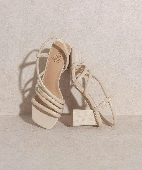 Womens Shoes Ashley Wooden Heel Sandals
