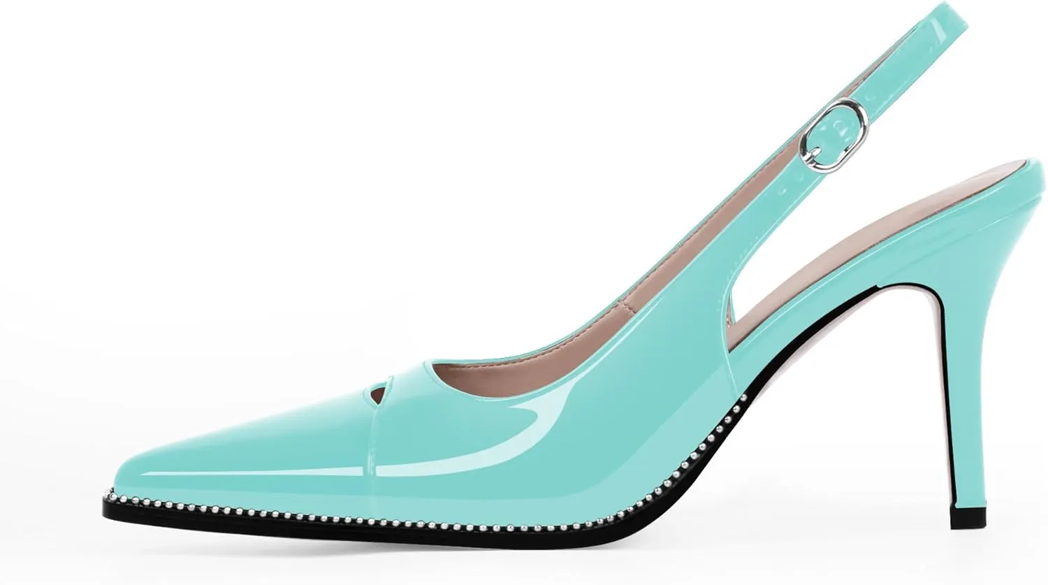 Women's Slingback Stiletto High Heels Pointed Toe Patent Leather Dress Pumps