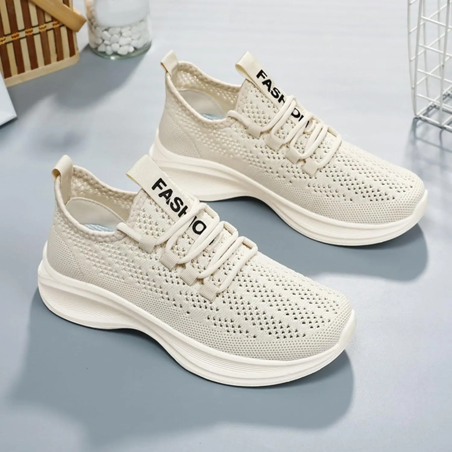 Womens Slip On Sneakers Comfortable Walking Shoes Women Walking Tennis Shoes Lace-Up Comfortable Casual Sneakers