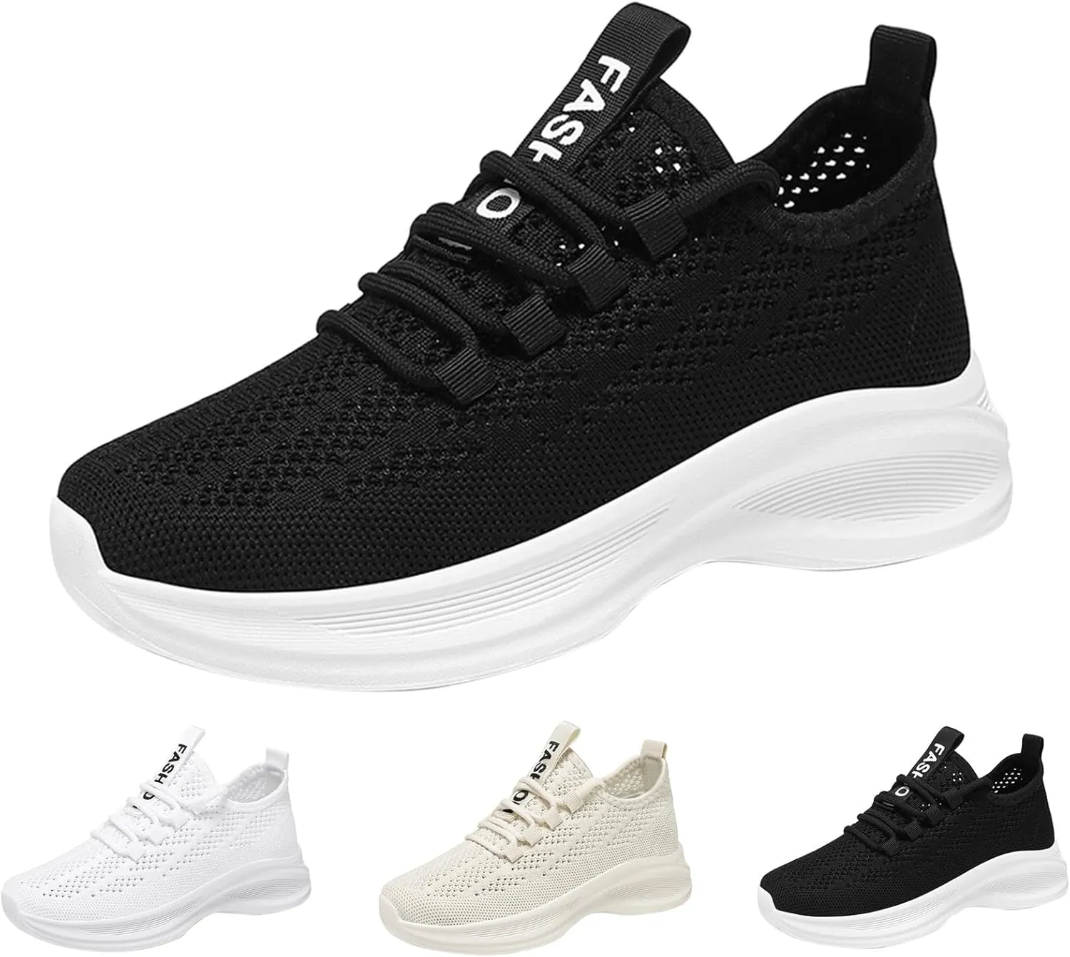 Womens Slip On Sneakers Comfortable Walking Shoes Women Walking Tennis Shoes Lace-Up Comfortable Casual Sneakers