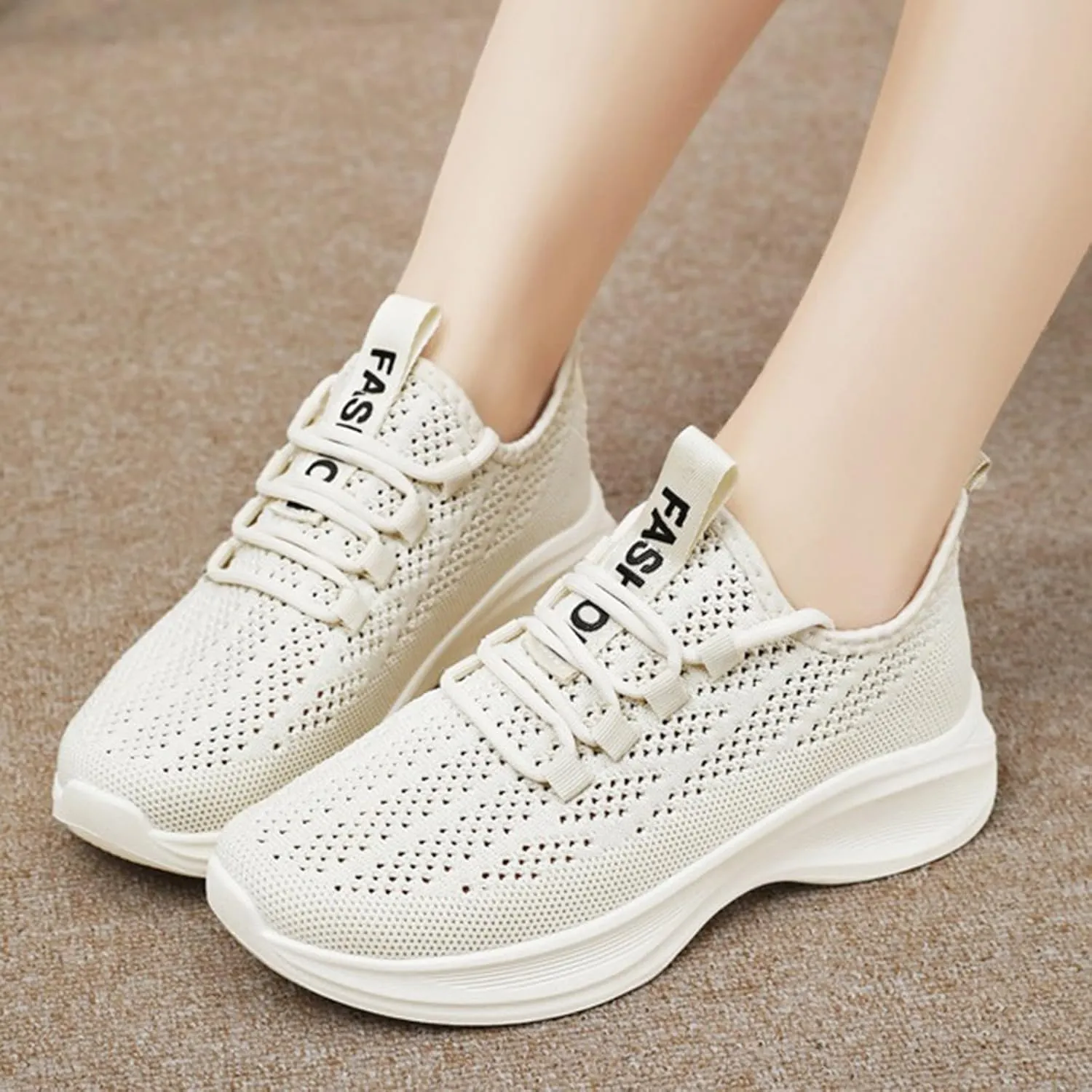 Womens Slip On Sneakers Comfortable Walking Shoes Women Walking Tennis Shoes Lace-Up Comfortable Casual Sneakers