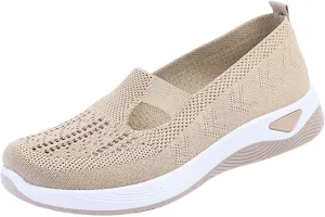 Women's Slip on Sneakers Shoes Woven Orthopedic Non Slip Work Shoes Women Arch Support Business Casual Shoes Dress Sneakers Waterproof Tennis Shoe Loafers Shoe
