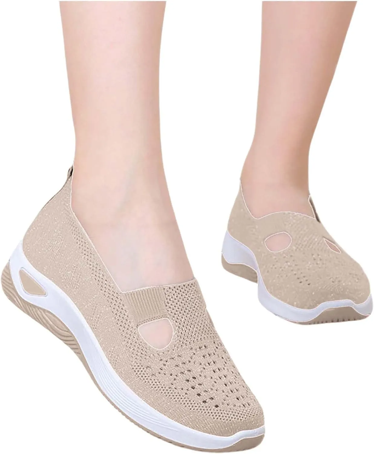 Women's Slip on Sneakers Shoes Woven Orthopedic Non Slip Work Shoes Women Arch Support Business Casual Shoes Dress Sneakers Waterproof Tennis Shoe Loafers Shoe