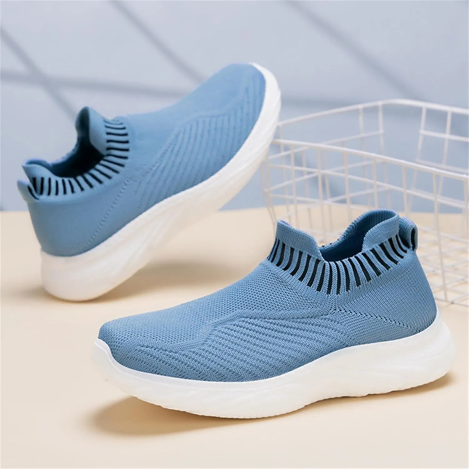 Womens Sneakers Air Cushion Running Shoes Comfortable Tennis Walking Shoes Mesh Breathable Gym Work Lightweight Athletic Sneakers