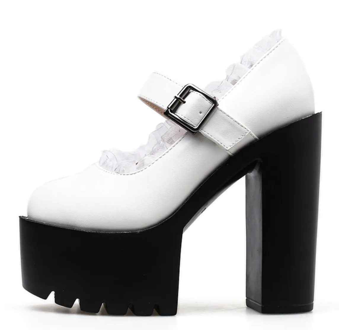Women's Spring/Autumn Leather Round Toe High Heels Pumps