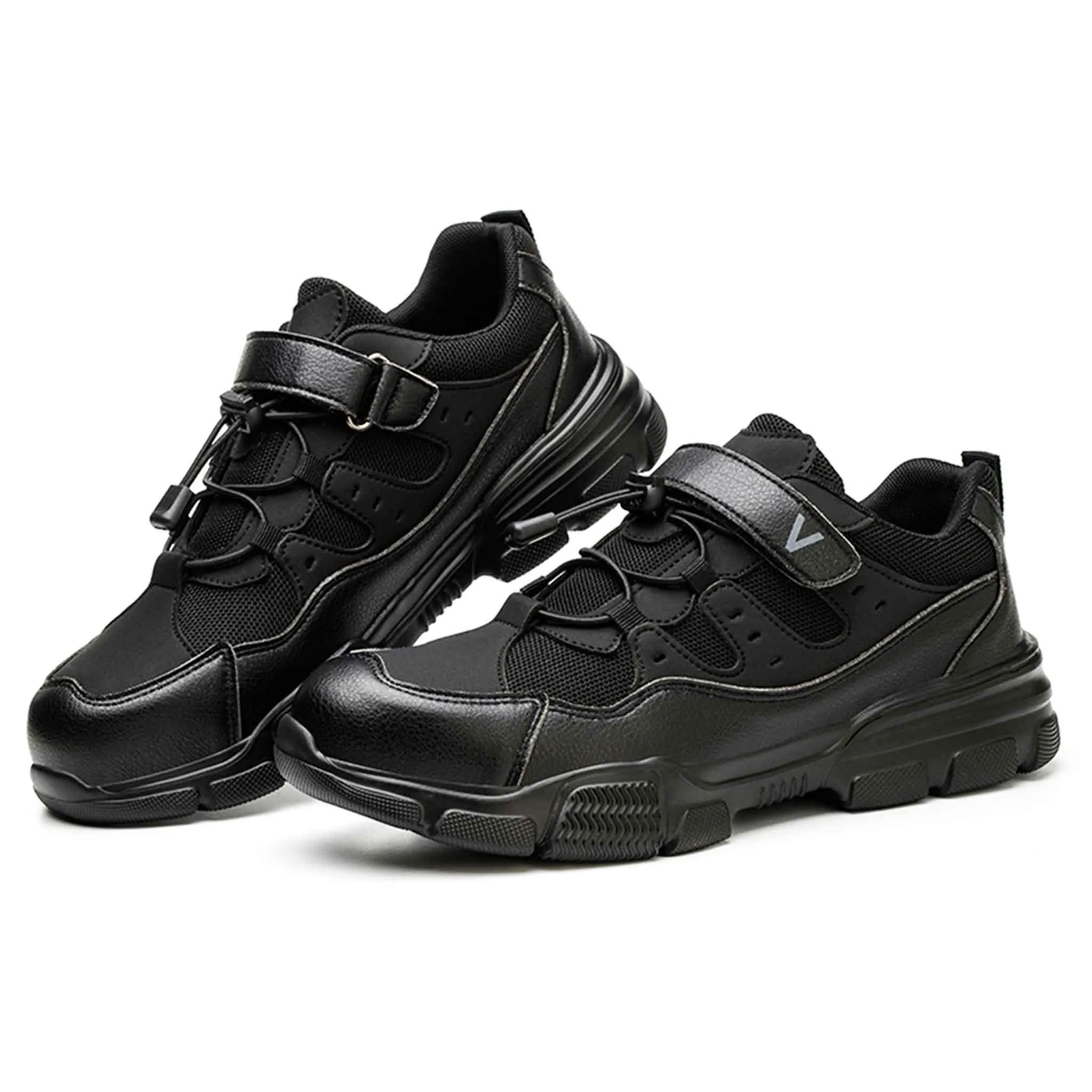 Women's Steel Toe Easy-Tie Shoes - Adjustable Velcro | B265