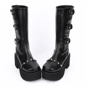 Women's Thick Platform with Rivets Boots