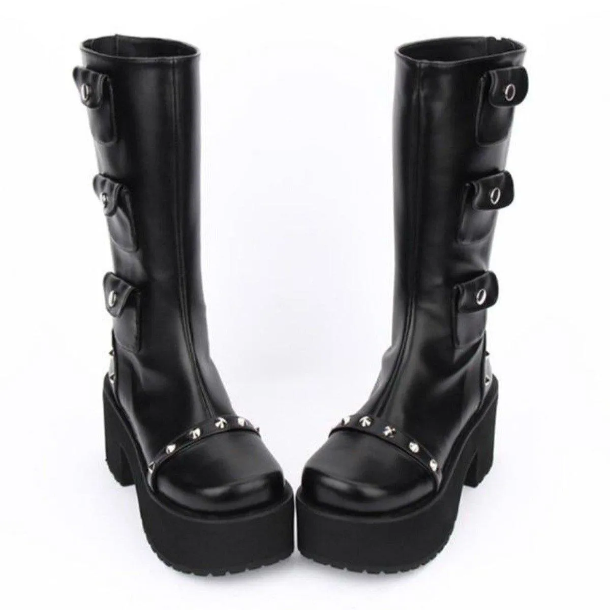 Women's Thick Platform with Rivets Boots