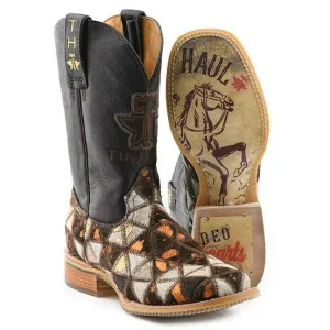Women's Tin Haul Shaggy Diamonds Boots Handcrafted Brown 14-021-0007-1474