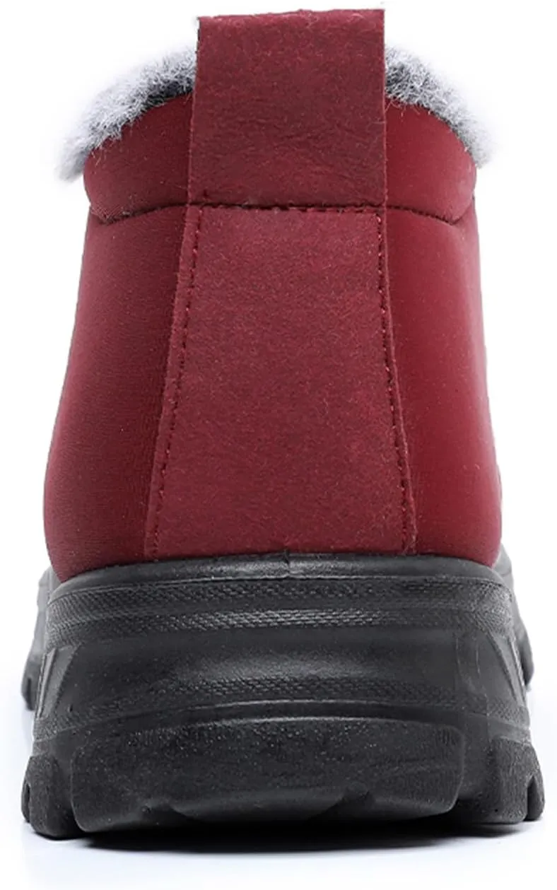 Women's Waterproof Winter Snow Boots Lightweight Warm Faux Fur Lined Mid-Calf Booties WaterProof Mini Warm Hiking Fur Lined